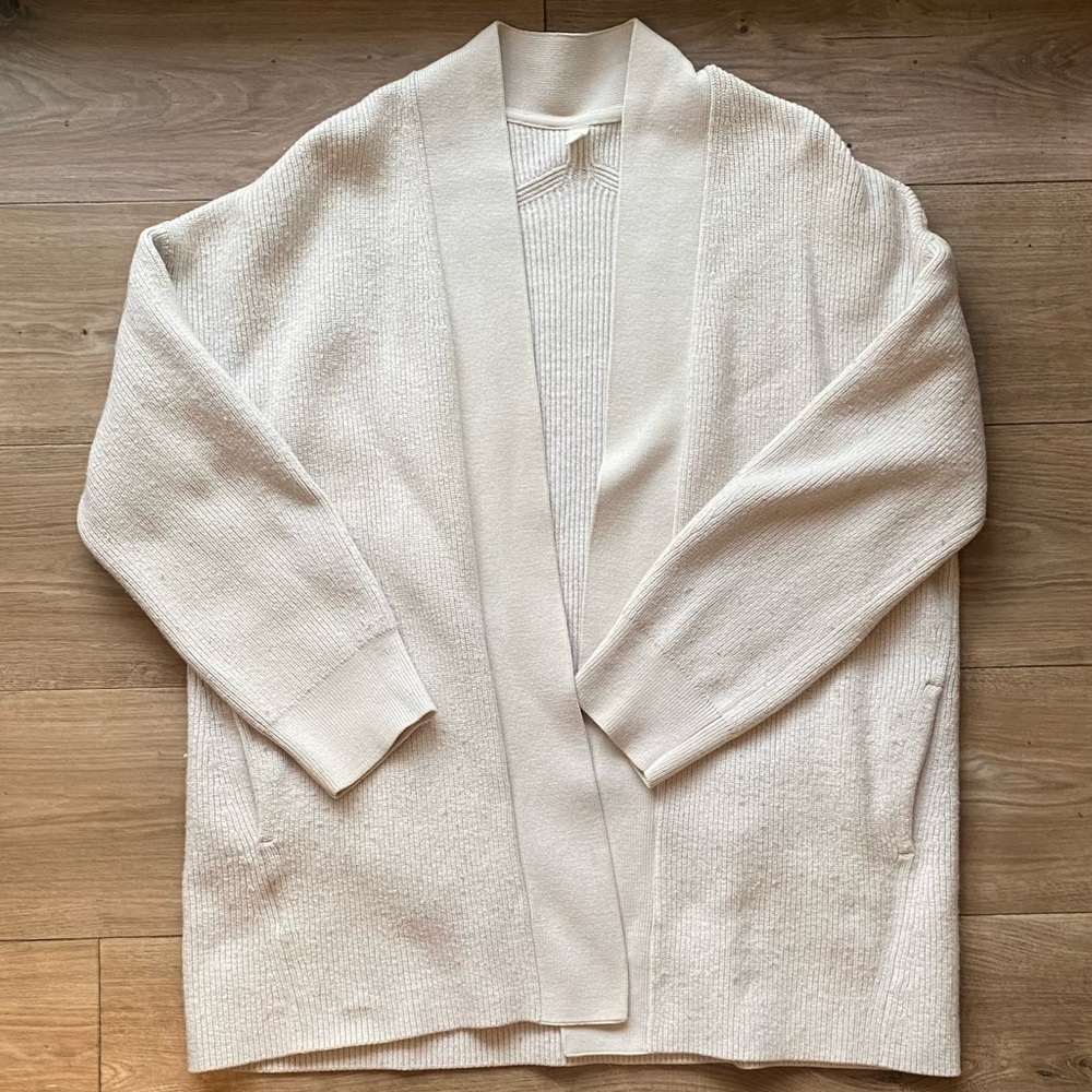 Lululemon Merino Wool Blend Ribbed Long Wrap Sweater - Picture 2 of 7